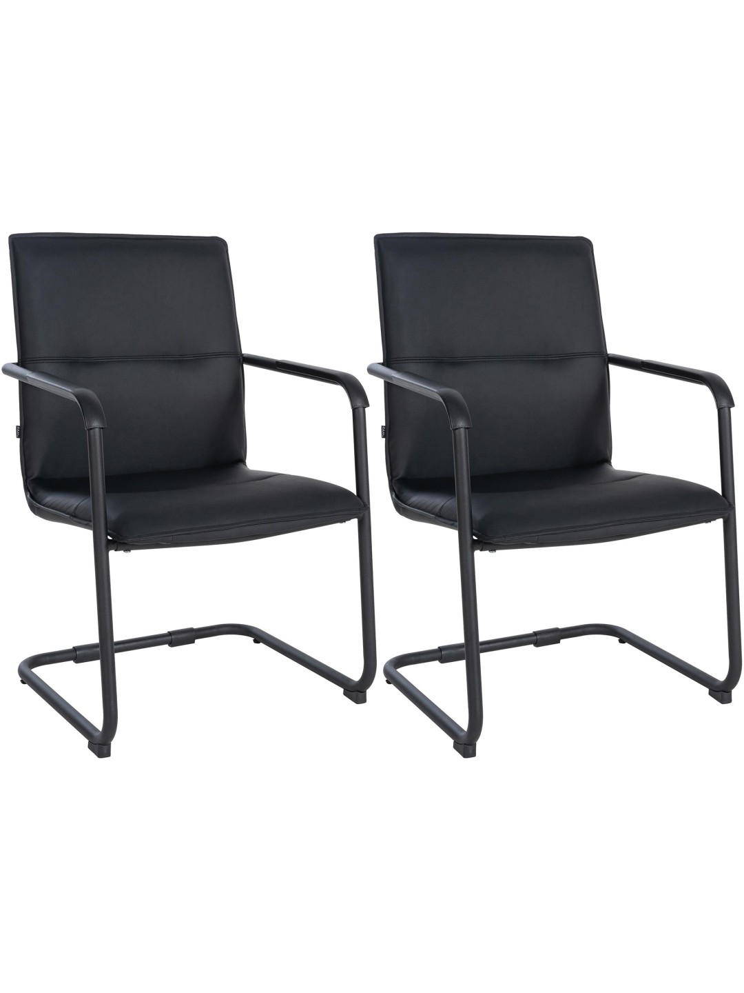 Juego de 2 sillas de visita Seattle, negro/negro