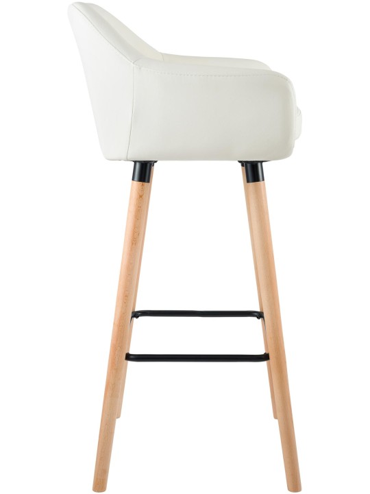 Juego de 2 taburetes de bar Grant de piel sintética, crema