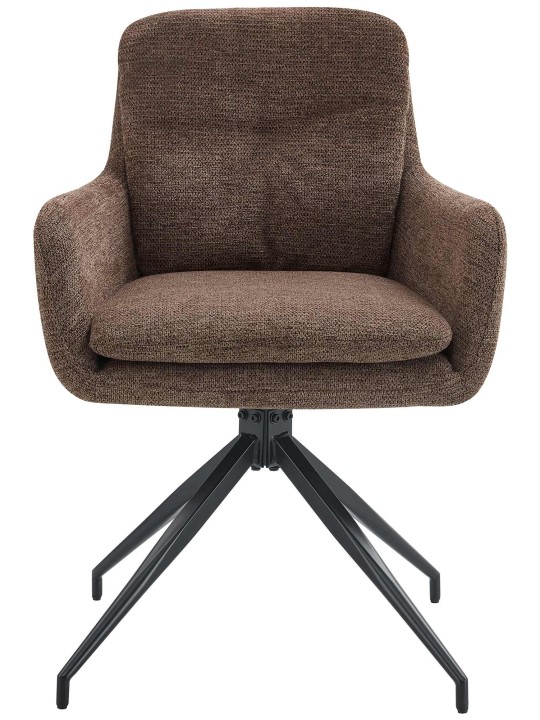 Silla de comedor tela Pickett, marrón