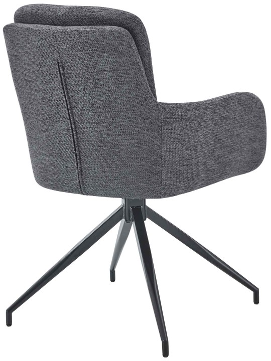 Silla de comedor tela Pickett, gris oscuro