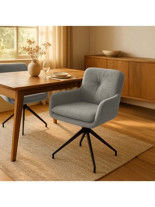 Silla de comedor tela Pickett, taupe