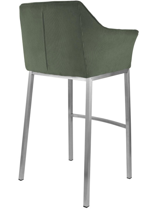 Taburete de bar Damaso E Cord con estructura de 4 pies, verde