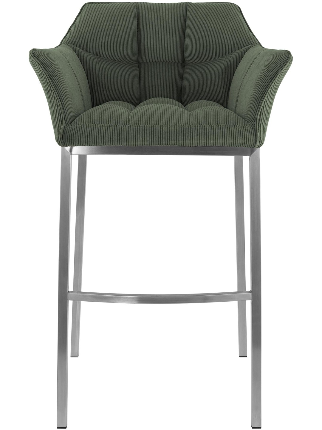 Taburete de bar Damaso E Cord con estructura de 4 pies, verde