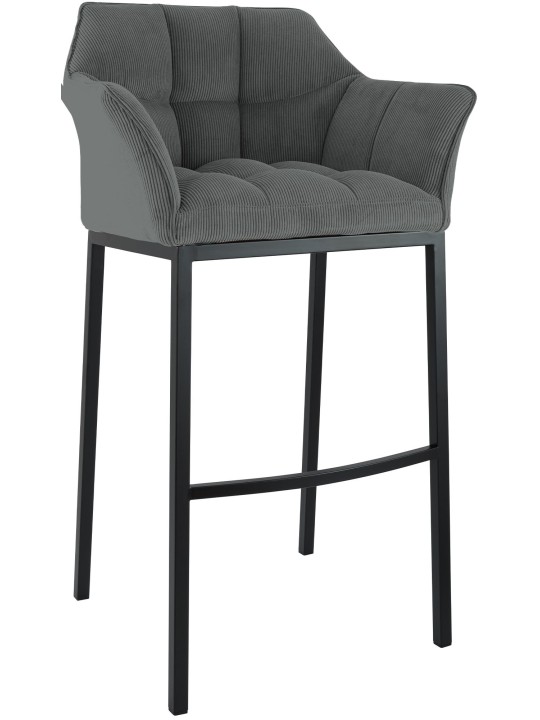 Taburete de bar Damaso B Cord con estructura de 4 pies, gris Taburete de bar Damaso B Cord con estructura de 4 pies, gris
