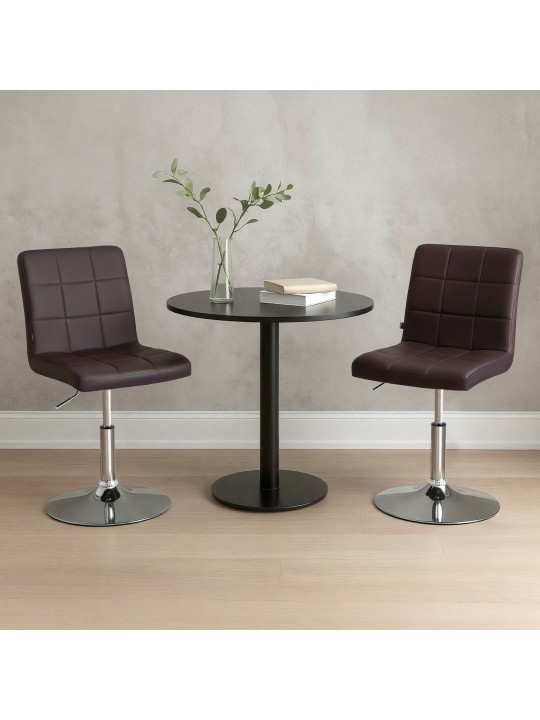 Silla Ricky símil piel, marrón