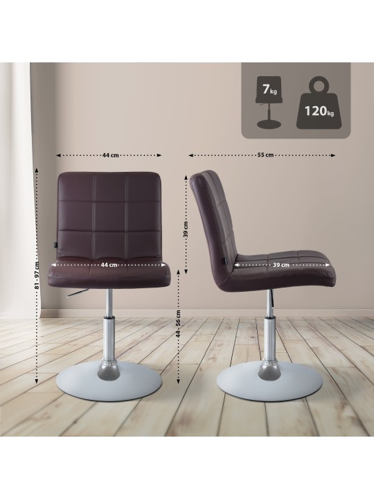 Silla Ricky símil piel, marrón