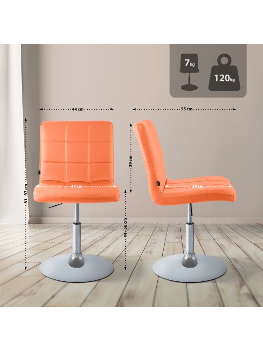 Silla Ricky símil piel, naranja