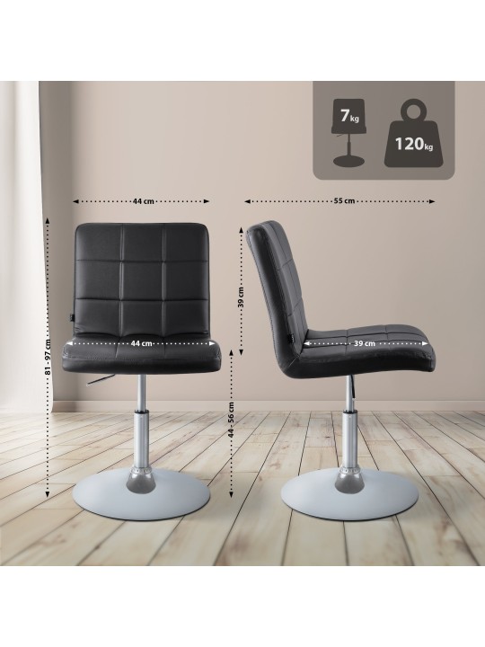 Silla Ricky símil piel, negro