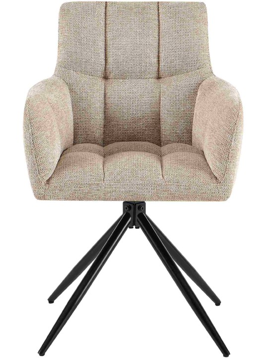 Silla de comedor Jonah tela, marrón claro