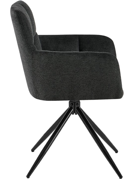 Silla de comedor Jonah tela, negro