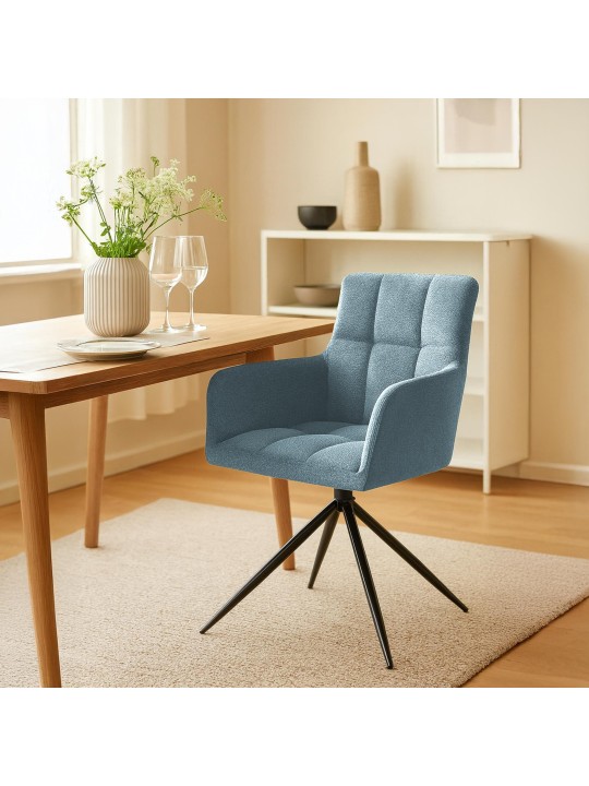 Silla de comedor Jonah tela, turquesa