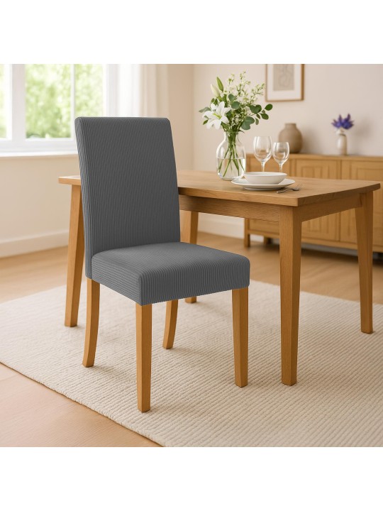 Juego de 2 sillas de comedor Ina Cord luz antigua, gris Juego de 2 sillas de comedor Ina Cord luz antigua, gris