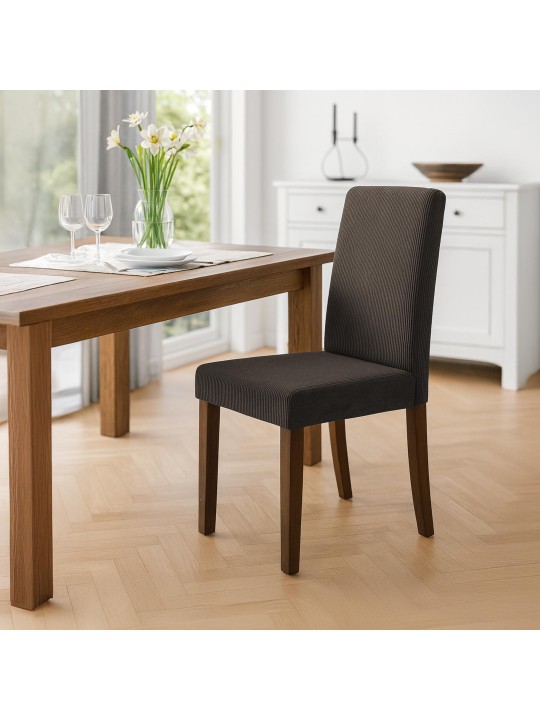 Juego de 2 sillas de comedor Ina Cordón antiguo oscuro, marrón