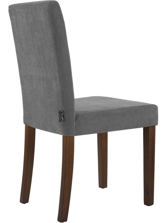 Juego de 2 sillas de comedor Ina Cordón antiguo oscuro, gris