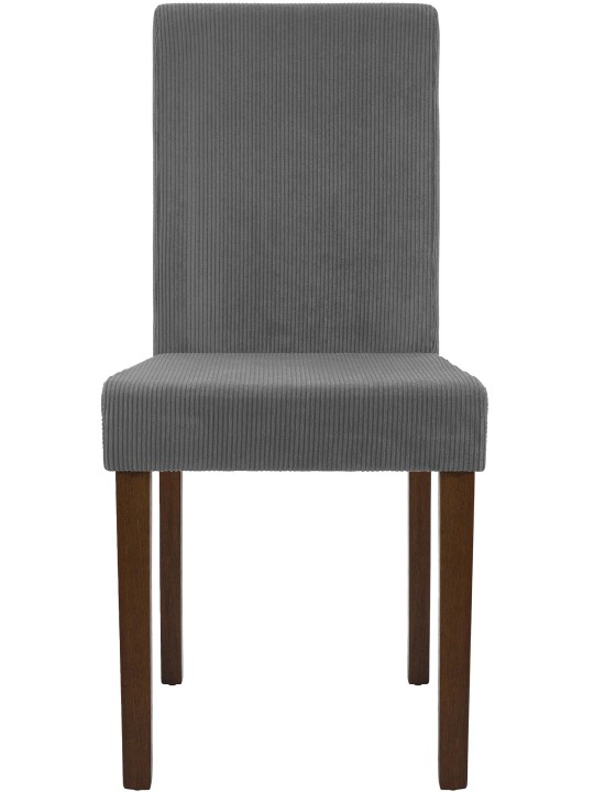 Juego de 2 sillas de comedor Ina Cordón antiguo oscuro, gris