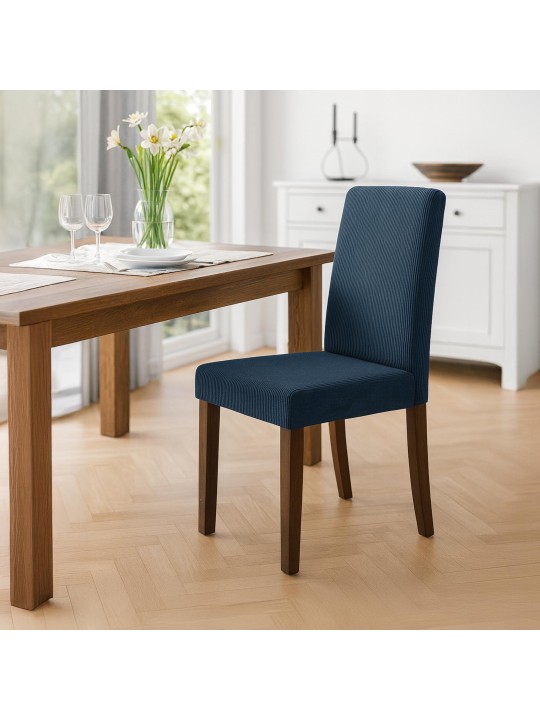 Juego de 2 sillas de comedor Ina Cordón antiguo oscuro, azul Juego de 2 sillas de comedor Ina Cordón antiguo oscuro, azul