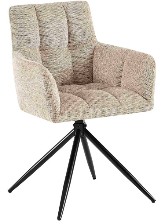 Juego de 2 sillas de comedor tela Jonah, marrón claro Juego de 2 sillas de comedor tela Jonah, marrón claro