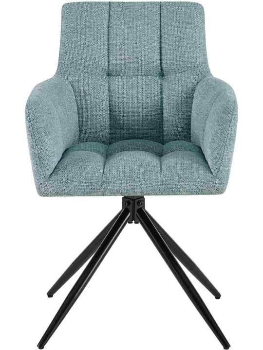 Juego de 2 sillas de comedor tela Jonah, turquesa