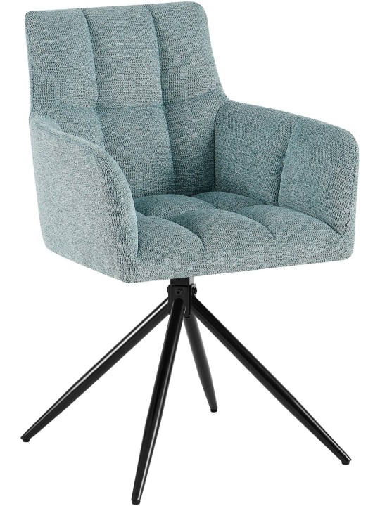 Juego de 2 sillas de comedor tela Jonah, turquesa