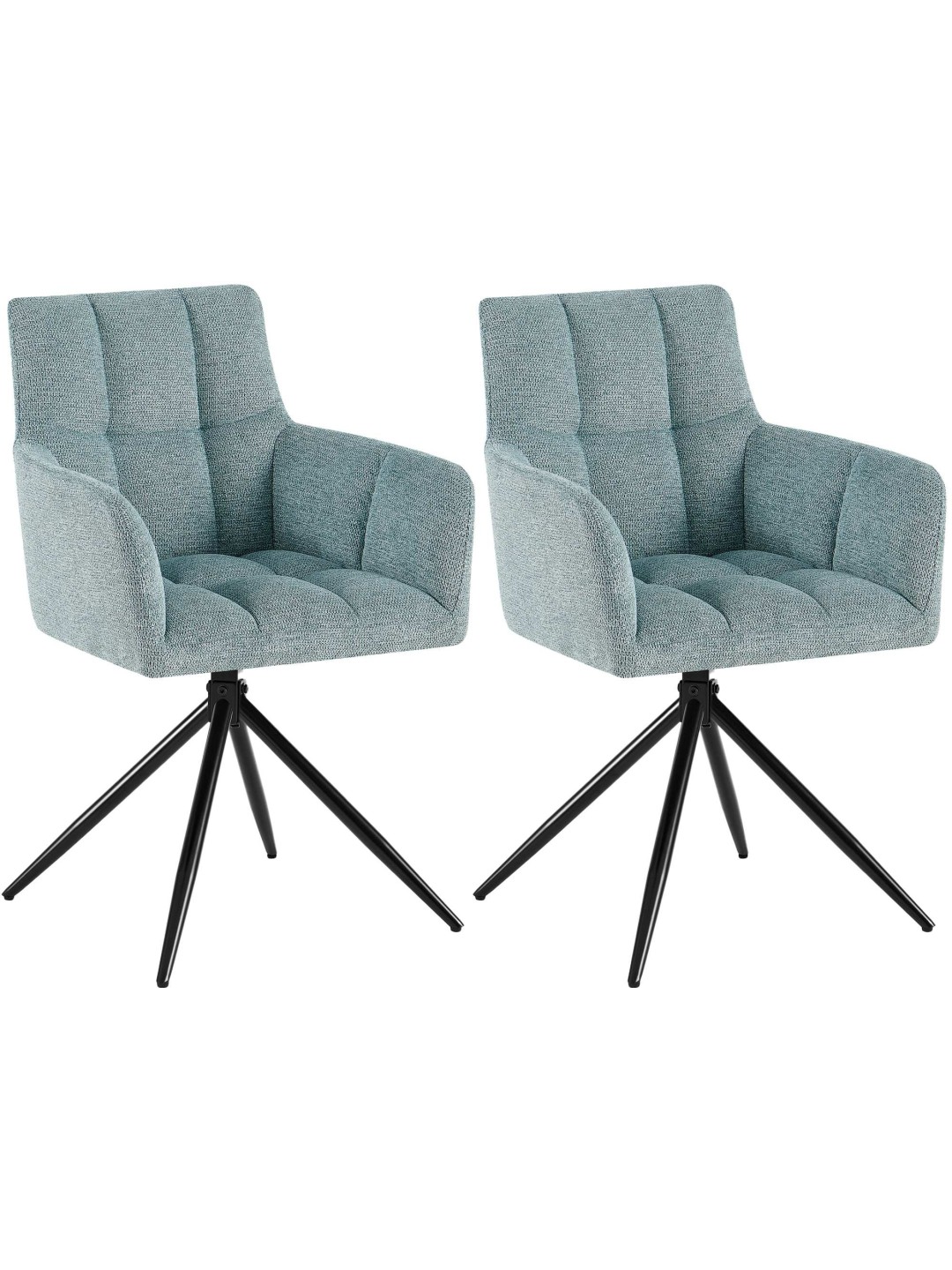 Juego de 2 sillas de comedor tela Jonah, turquesa