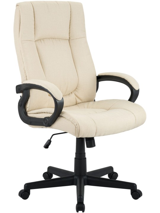 Silla de oficina XL Sparta tela, crema