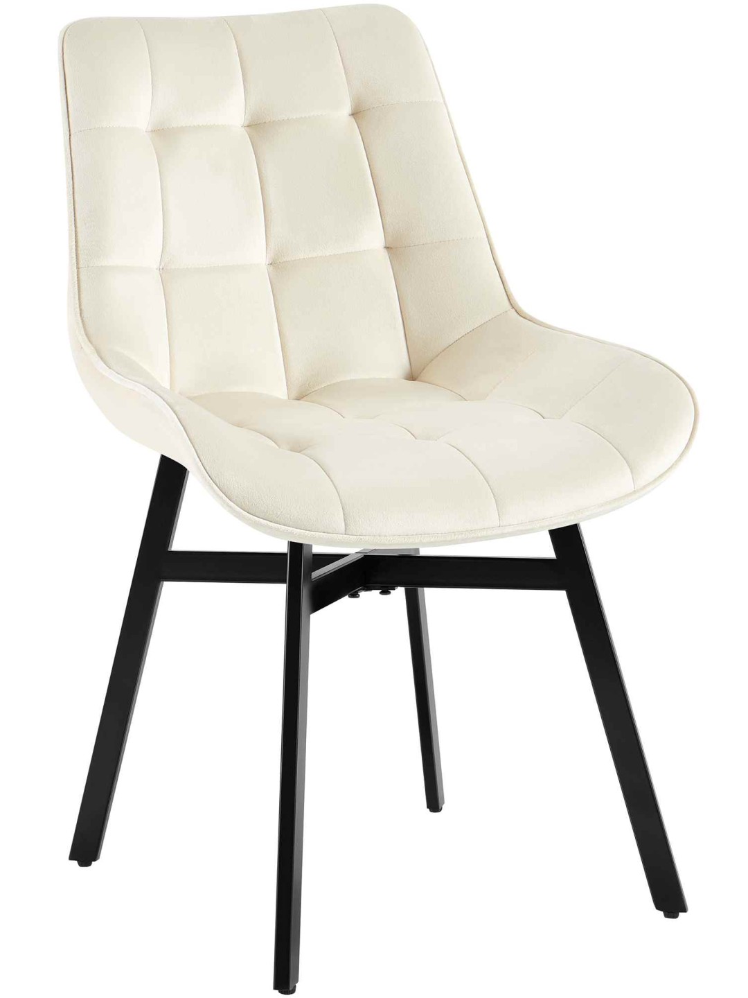 Silla Colby Terciopelo, crema