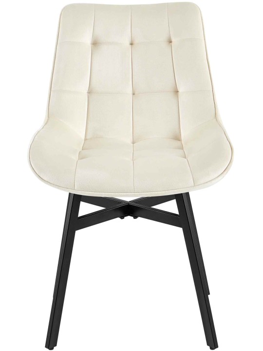 Silla Colby Terciopelo, crema