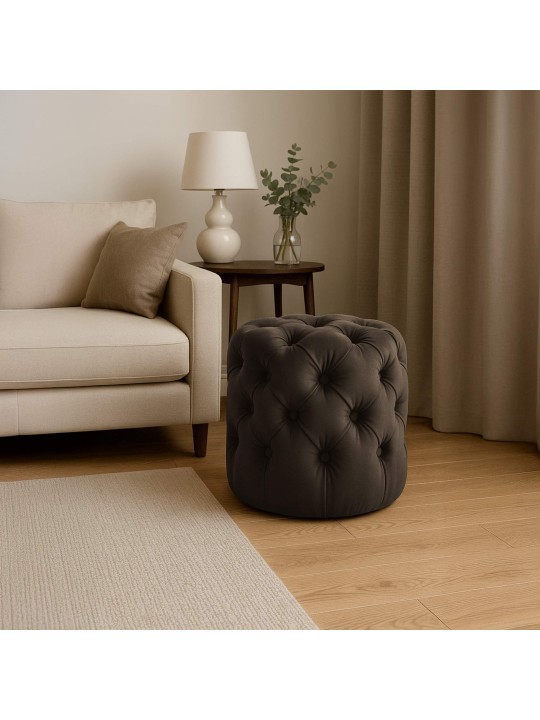 Taburete Drancy Terciopelo M, marrón oscuro Taburete Drancy Terciopelo M, marrón oscuro