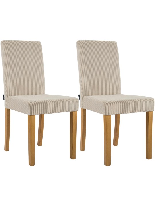 Juego de 2 sillas de comedor Ina Cord luz antigua, marrón claro Juego de 2 sillas de comedor Ina Cord luz antigua, marrón claro