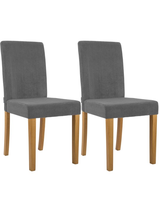 Juego de 2 sillas de comedor Ina Cord luz antigua, gris Juego de 2 sillas de comedor Ina Cord luz antigua, gris