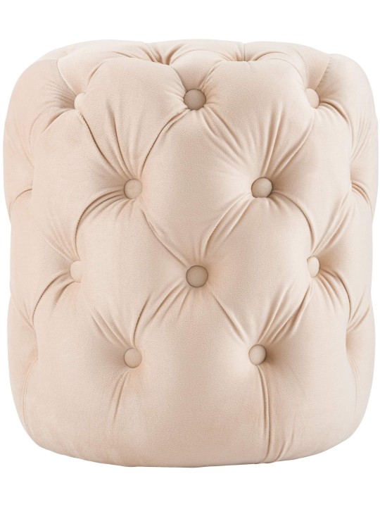 Taburete Drancy Terciopelo M, crema