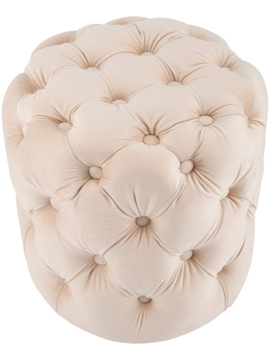 Taburete Drancy Terciopelo M, crema