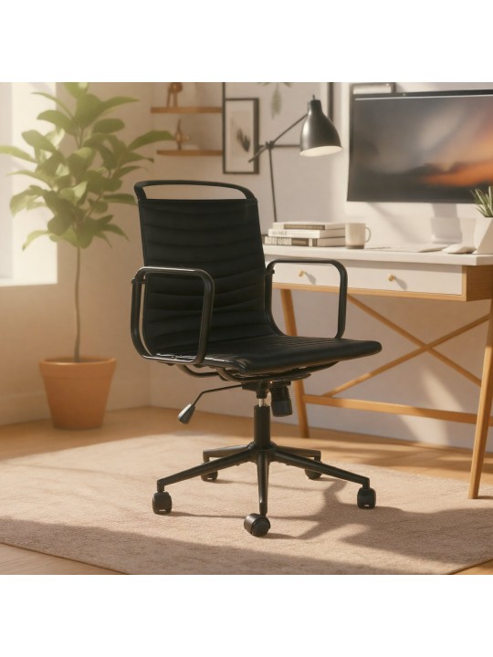 Silla de oficina Bakers piel sintética, negro