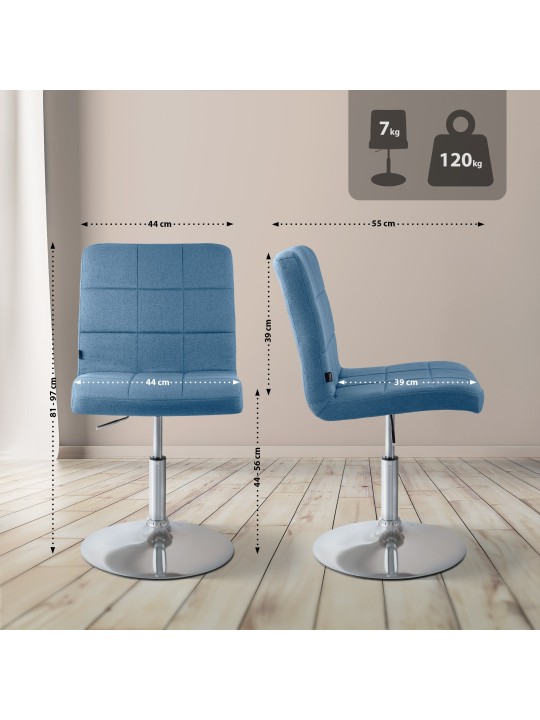 Silla Ricky tela, azul