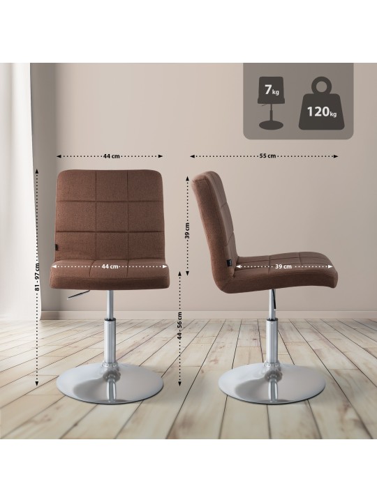 Silla Ricky tela, marrón