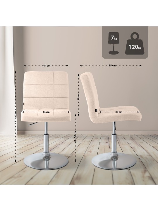 Silla Ricky tela, crema