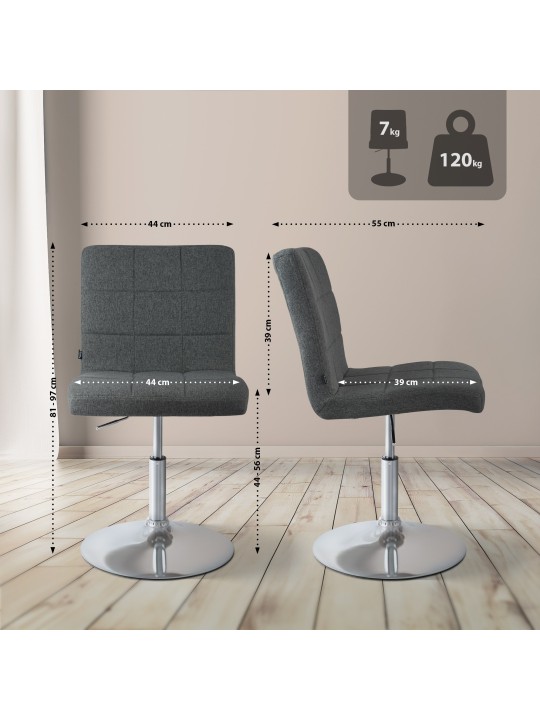 Silla Ricky tela, gris oscuro