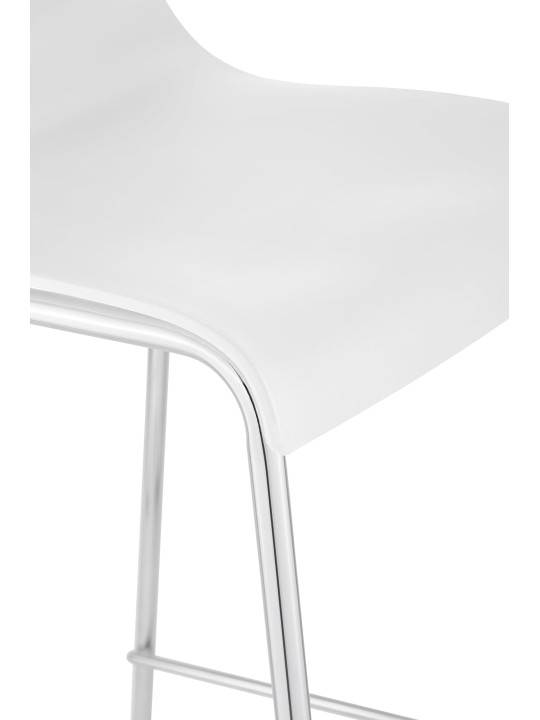 Taburete de bar Hoover cromado estructura de 4 pies, blanco