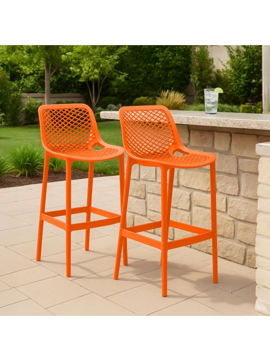 Juego de 2 taburetes de bar Air, naranja