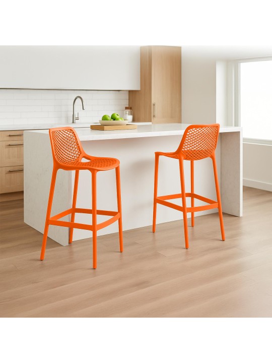 Juego de 2 taburetes de bar Air, naranja