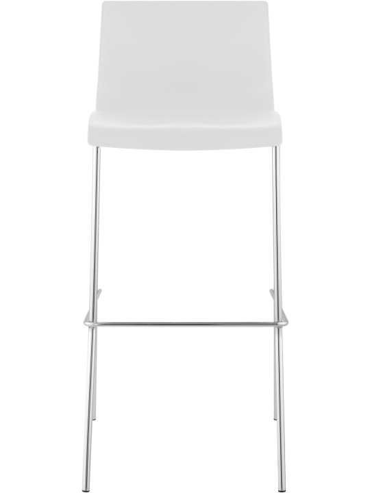 Taburete de bar Hoover cromado estructura de 4 pies, blanco