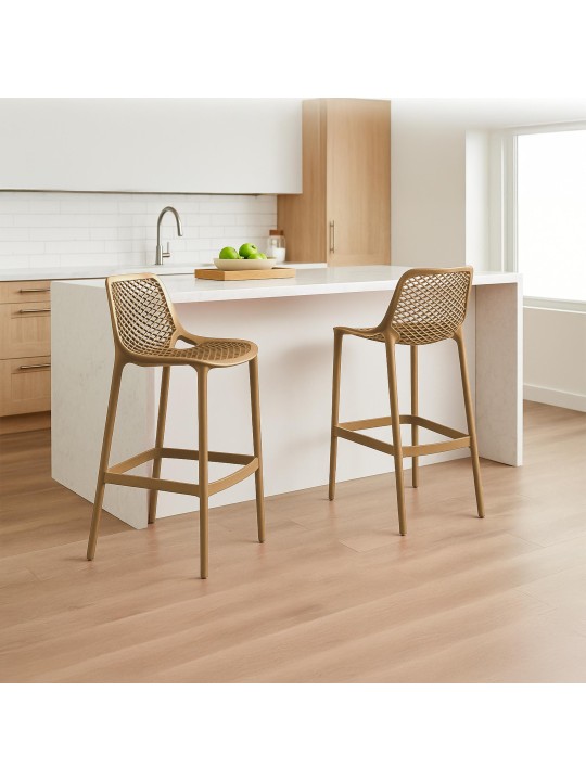 Juego de 2 taburetes de bar Air, color fango