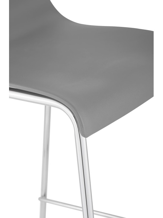 Taburete de bar Hoover cromado estructura de 4 pies, gris