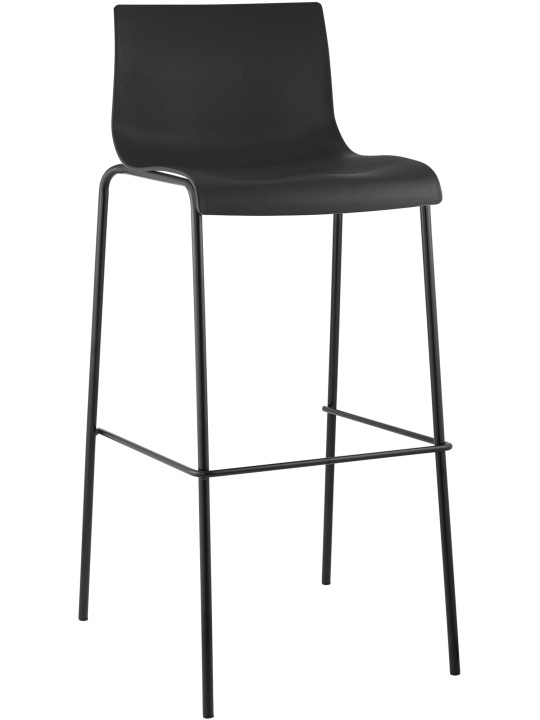 Taburete de bar Hoover estructura de 4 pies, negro
