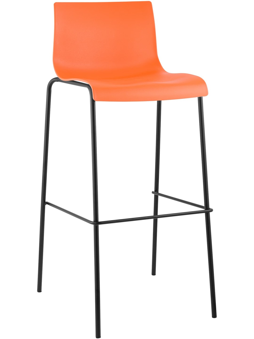 Taburete de bar Hoover estructura de 4 pies, naranja