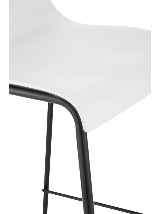Juego de 2 taburetes de bar Hoover con estructura de plástico de 4 pies, blanco