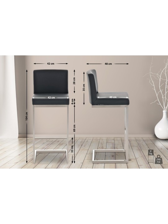 Taburete de bar Paros, negro