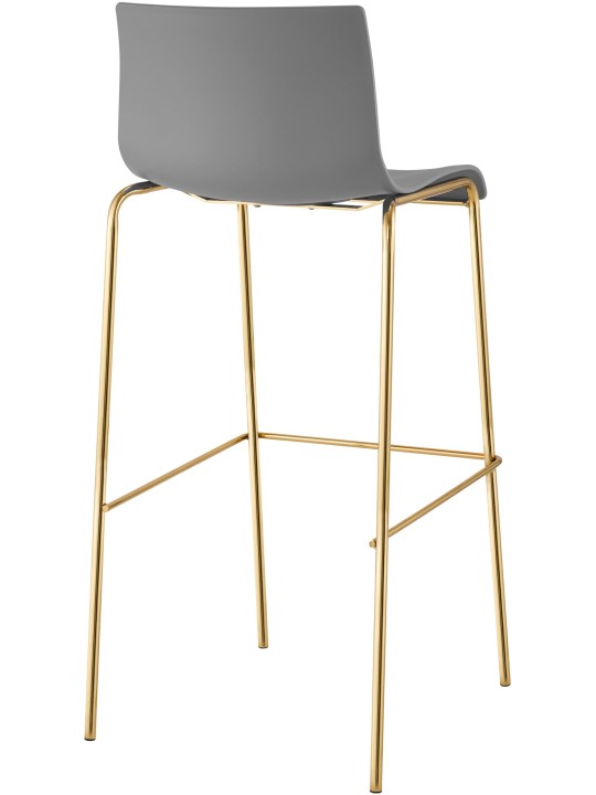 Juego de 2 taburetes de bar Hoover plástico 4 pies dorado, gris Juego de 2 taburetes de bar Hoover plástico 4 pies dorado, gris