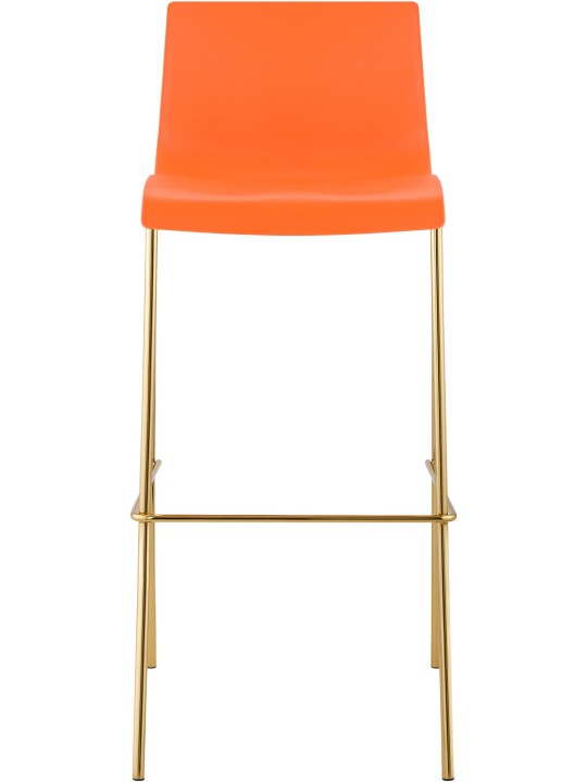 Juego de 2 taburetes de bar Hoover plástico 4 pies dorado, naranja Juego de 2 taburetes de bar Hoover plástico 4 pies dorado, naranja