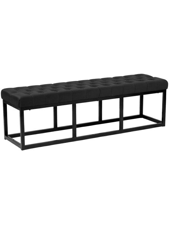 Banco Polson terciopelo 150 cm, negro